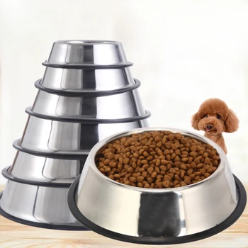 Поилка для кошек и собак, антидетонационная миска для кормления, Прочная дешевая миска для собак большой емкости, миска для кормления домашних животных из нержавеющей стали
