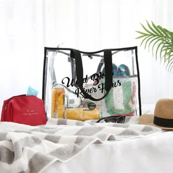 Большая вместительная прозрачная сумка для плавания из ПВХ, пляжная сумка для путешествий, портативная косметичка, сумка для стирки, сумка-органайзер для одежды и обуви.