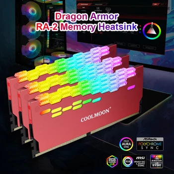COOLMOON RA-2 RAM PC Memory Bank Радиаторный Охладитель ARGB Красочный Теплораспределитель