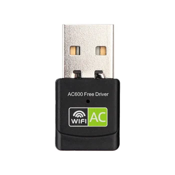 Бесплатный драйвер USB WiFi адаптер 600 м Двухдиапазонная беспроводная сетевая карта 2,4 ГГц Антенна приемник ключа для настольного ноутбука