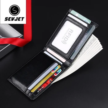 Мужской короткий кошелек из натуральной кожи, Rfid-портмоне, держатель для кредитных карт, чехол для водительских прав, складной тонкий зажим для денег, клатч JYY113