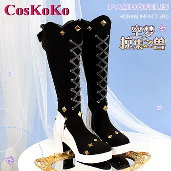 Обувь CosKoKo Pardofelis Косплей аниме Игра Honkai Impact 3 Модные туфли на высоком каблуке с высокой трубкой для женщин Аксессуары для ролевых игр для вечеринок