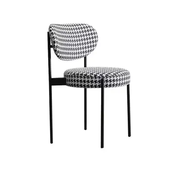 Обеденный стул Nordic home, стул для кафе и ресторана creative leisure, туалетный табурет в собачью клетку, легкий роскошный минималистичный стул sedie