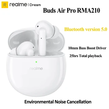 Оригинальные Беспроводные Bluetooth-Наушники Realme Buds Air Pro RMA210 TWS TWS Герметичная Гарнитура с Активным Шумоподавлением 35 дБ