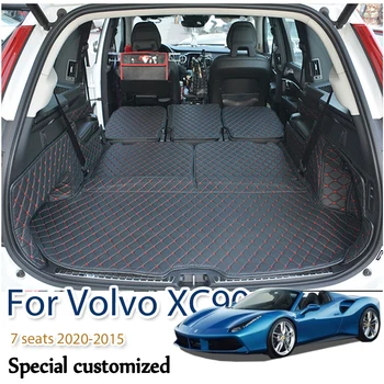 Хорошее качество! Полный комплект автомобильных ковриков для багажника Volvo XC90 на 7 мест 2020-2015 водонепроницаемые коврики для багажника, коврики для грузового лайнера для XC90 2019