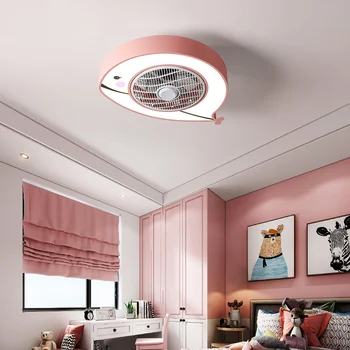 Подвесной светильник со светодиодной подсветкой, подвесной вентилятор, люстра в стиле модерн, минимализм, спальня, встроенная трехцветная система плавного затемнения, бытовая техника
