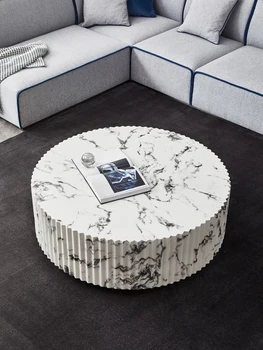 YEATION luca оригинальный итальянский легкий чайный столик в роскошной гостиной Современная простая мраморная текстура круглого журнального столика