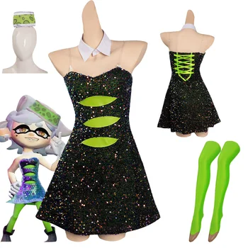 Женское платье Splatoon Marie, костюм для косплея, наряды на Хэллоуин, карнавал, маскировочный костюм для вечеринки, ролевая игра для дам, маскировка