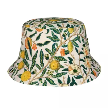 Изготовленный на заказ узор Уильяма Морриса, шляпа-панама с фруктами, женская Мужская текстильная кепка, летняя рыбацкая кепка от солнца на открытом воздухе