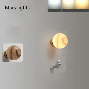 Светодиодный настенный светильник креативная детская комната луна минималистичный современный астронавт полный мультфильм прикроватная тумбочка для спальни фоновый свет