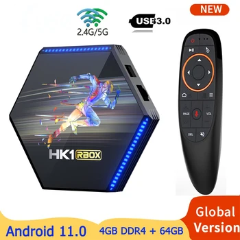 2021 HK1 RBOX R2 Android 11 Smart TV BOX RK3566 4G DDR4 32G 64G 2,4G/5G Wifi 1000M 4K 8K Со светодиодной подсветкой Медиаплеер Телеприставка