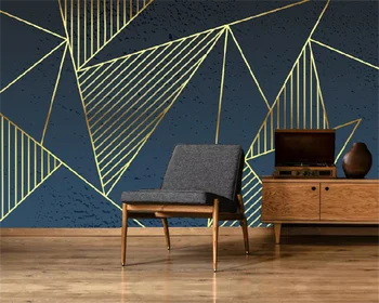 Пользовательские обои скандинавский минимализм золотые линии абстрактная геометрическая гостиная спальня диван фон настенное украшение фреска