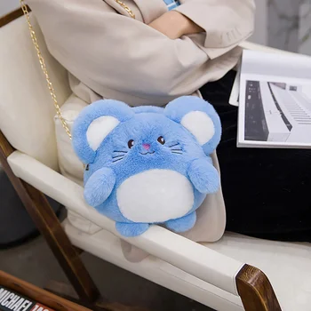 милая плюшевая новая сумка с изображением мыши из мультфильма 2023 года, корейская модная женская сумка-мессенджер