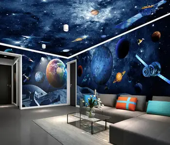 beibehang Custom Universe galaxy earth space весь дом papel de parede 3d фреска обои ТВ фон обои для домашнего декора
