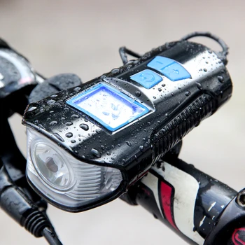 НОВАЯ велосипедная фара с компьютерным одометром, USB Перезаряжаемый Велосипедный громкий гудок, MTB Дорожный велосипед, Многофункциональный фонарик, Фонарики