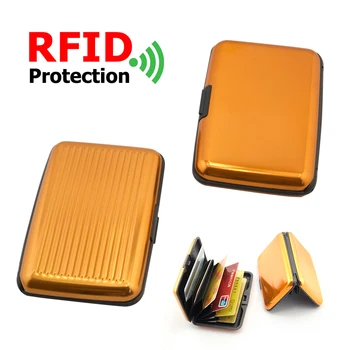 Органайзер для карт с защитой от RFID, Алюминиевый держатель для защиты карт, Мужские Женские Маленькие кошельки, Женские повседневные мини-портмоне для монет