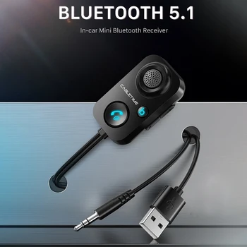 Автомобильный Bluetooth-совместимый Приемник 5.0, Беспроводной Адаптер 3,5 мм Aux Audio, Встроенный Микрофон для громкой связи с Усилителем